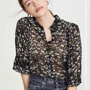 GANNI Printed Georgette Blouse NWOT